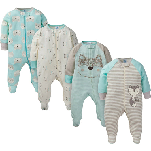 4-Pack Baby Boys Fox Sleep N' Play